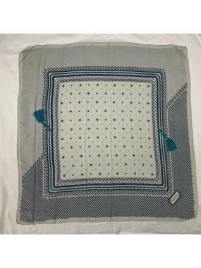 Gentilucci Italy 100% Silk Scarf Blue Medallion 32in Square